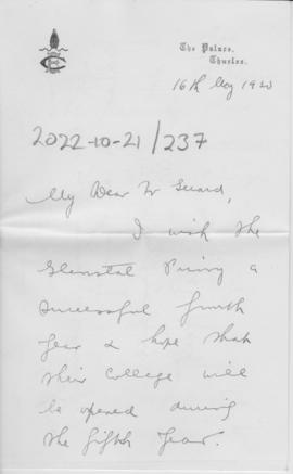 Bishop Harty to Dom Gerard