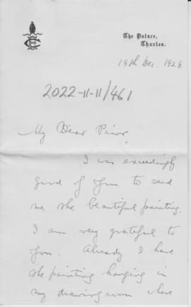 Bishop Harty to Prior - painting