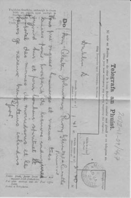 telegrams - regarding solemn opening