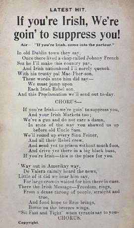 If you're Irish, We're going to suppress you!