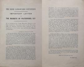 Circular Letter of the Marquis of Waterford