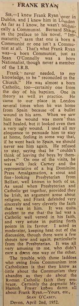 Frank Ryan / by Seán O’Casey