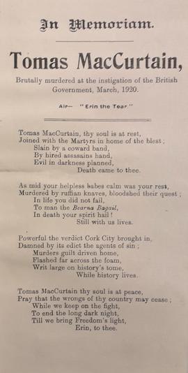 In Memoriam Tomás Mac Curtain
