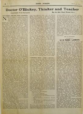 Doctor O’Hickey, Thinker and Teacher