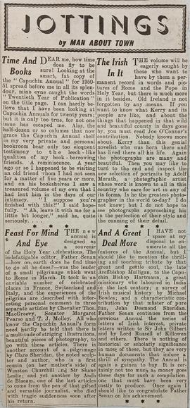 ‘Evening Mail’ review of ‘The Capuchin Annual’ (1950-1)