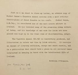 Kathleen O’Brennan’s review of ‘The Capuchin Annual’ (1945-6)