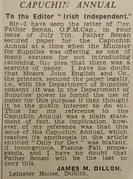 Letter from James M. Dillon