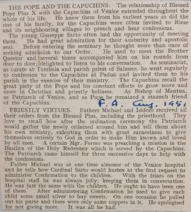 Pope Pius X and the Capuchins