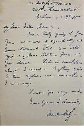 Letter from Frank Duff