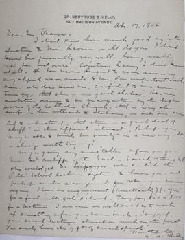 Letter to Patrick Pearse from Dr Gertrude B. Kelly