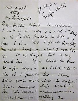 Letter from Eva Gore-Booth to Fr. Albert Bibby OFM Cap.