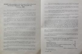 Report on the Operations of the Emergency Committee
