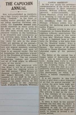 ‘Enniscorthy Echo’ review of ‘The Capuchin Annual’ (1952)
