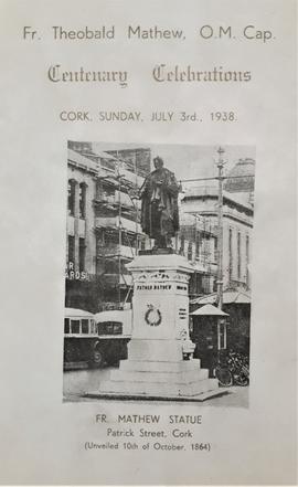 Programme Card for Centenary Celebrations of Fr. Theobald Mathew's Temperance Campaign