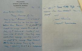 Letter from Ernest Newman