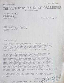 Letter from Victor Waddington