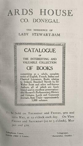 Bound Catalogues of Rare Irish Books and Pamphlets