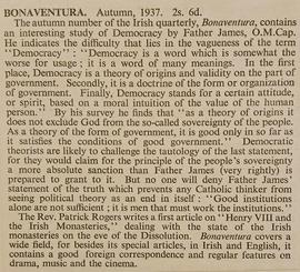 ‘The Tablet’ review of the second issue of ‘Bonaventura’