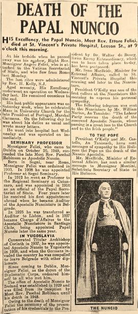 Death of Papal Nuncio