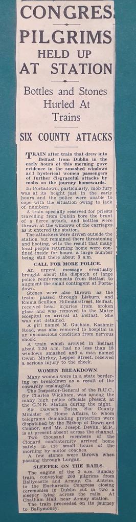 Congress Pilgrims Held up at Station