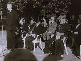 John A. Costello at a reception for Archbishop Cushing and the Boston Pilgrims