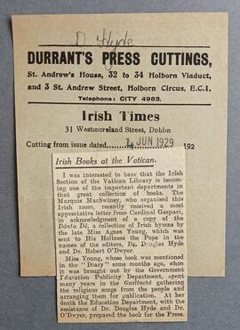 Irish books at the Vatican