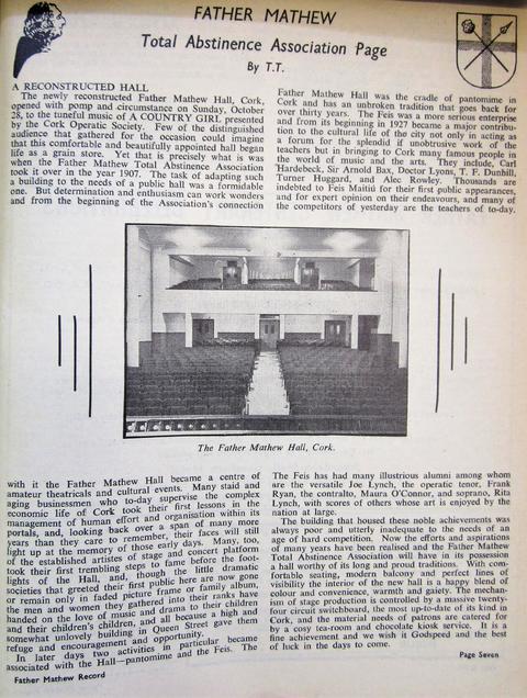 History of Father Mathew Hall and Feis Maitiú Corcaigh