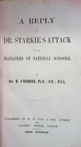 A reply to Dr. Starkie’s attack on the managers of national schools