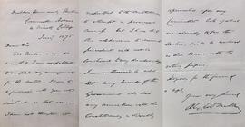 Letter from Alexander Edward Miller