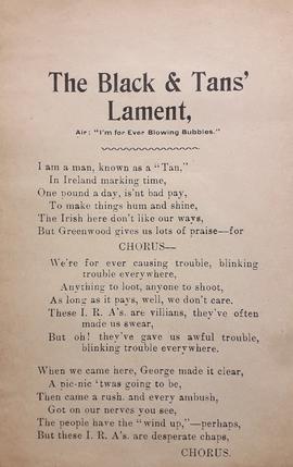 The Black and Tans' Lament