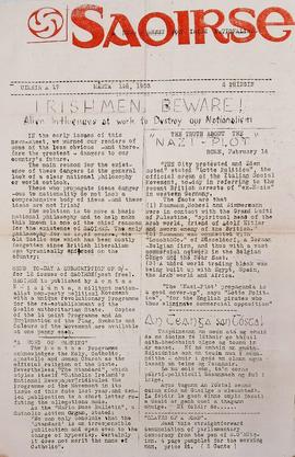 Saoirse / a news-sheet for Irish nationalists