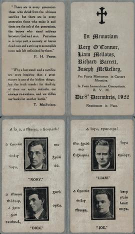 Memorial card for executed republicans