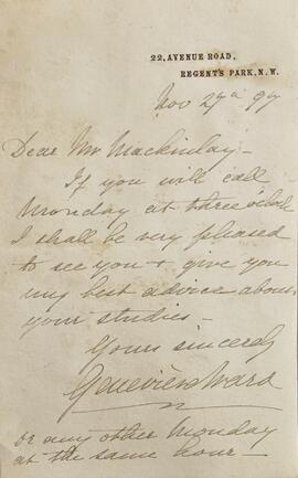 Letter from Geneviève Ward