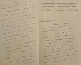 Letter from Alan Downey