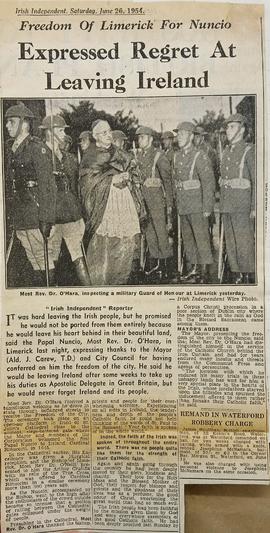 Freedom of Limerick for Archbishop Gerald O’Hara