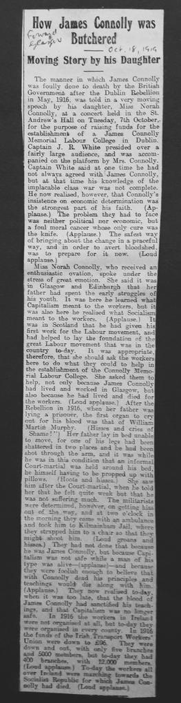 Nora Connolly’s Speech in Glasgow