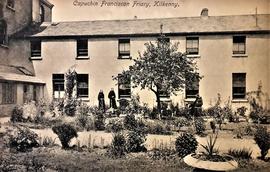 Postcard print of the garden of the Capuchin Friary, Kilkenny