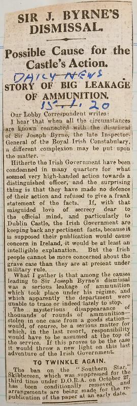 Sir Joseph Byrne’s dismissal