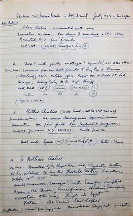 Notes on chalices and sacred vessels in Holy Trinity Church