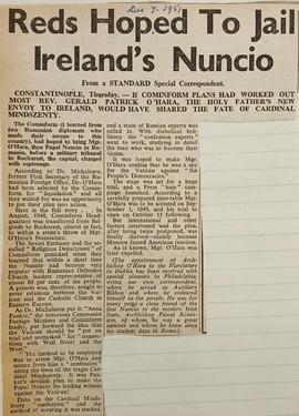 Reds hoped to jail Ireland’s Nuncio