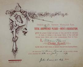 Temperance Pledge Card