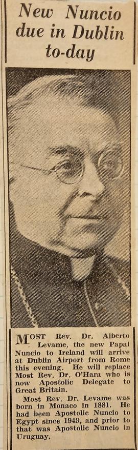 New Nuncio due in Dublin today