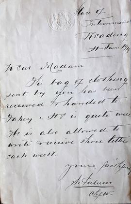 Letter to Anna Fahy