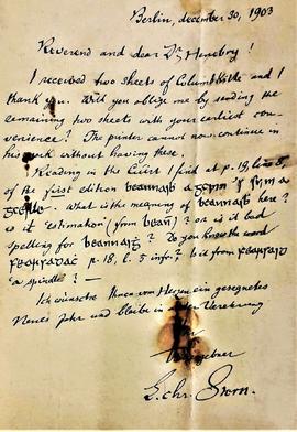 Letter from Ludwig Christian Stern