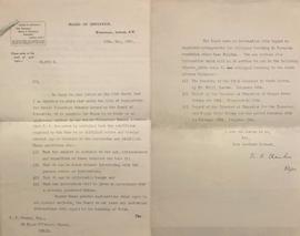 Letter to Patrick Pearse from E.K. Chambers