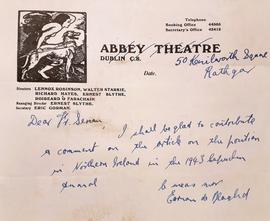 Letter from Ernest Blythe