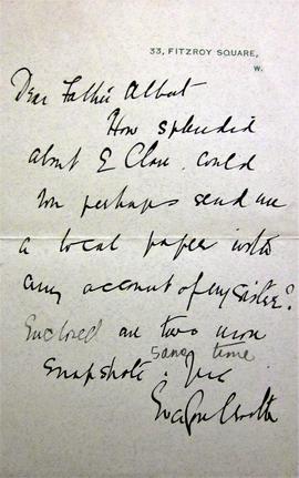 Letter from Eva Gore-Booth to Fr. Albert Bibby OFM Cap.