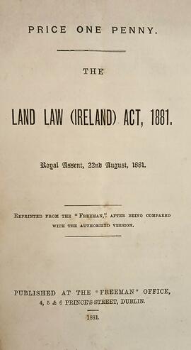 The land law (Ireland) act, 1881
