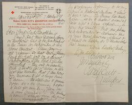 Letter from Clara Butt