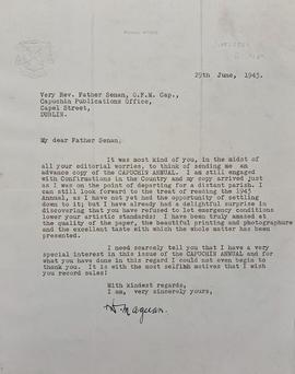 Letter from Bishop Daniel Mageean